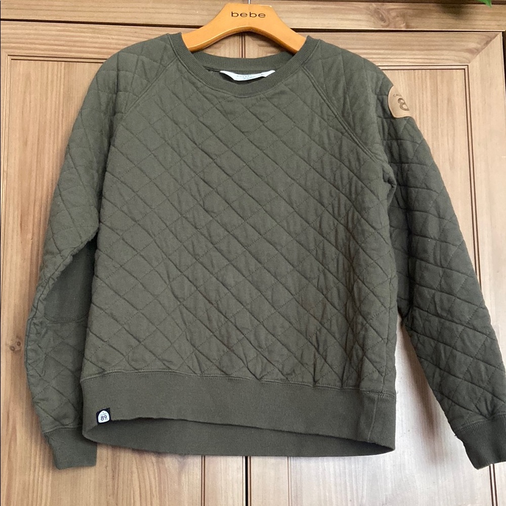 CA California 89 Army Olive Quilted Crew Sweatshirt GUC M Tahoe